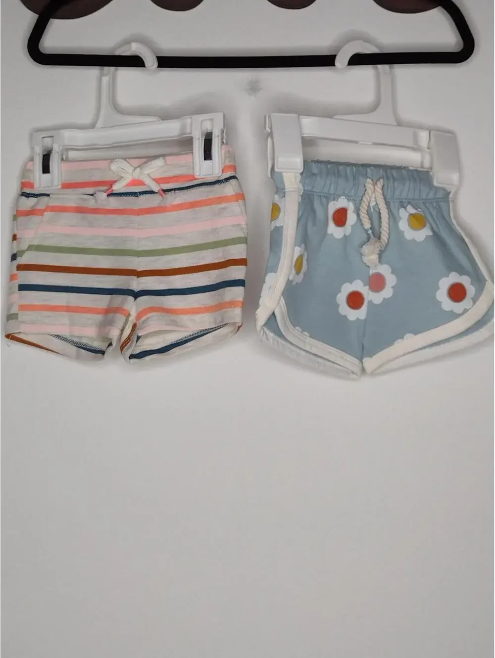 NWT Infant Girls' Shorts Okie Dokie and Little Co Striped and Floral Print Sz 3M